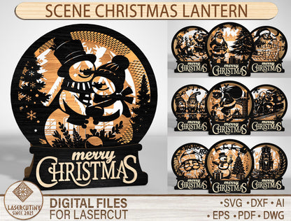 Christmas Scene Lantern SVG Bundle 1