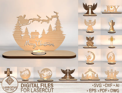 Christmas Nativity Candle Holder SVG Bundle 1