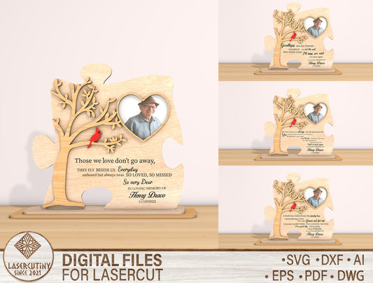 Memorial Puzzle Piece Sign SVG Laser Cut File for xTool