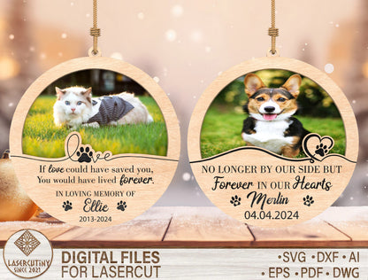 Pet Photo Memorial Ornament SVG for Glowforge and LightBurn