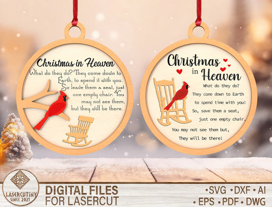 Christmas in Heaven Ornament SVG Bundle for xTool and Glowforge