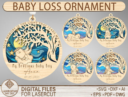 Baby Loss Memorial Ornament SVG Bundle for xTool and Glowforge