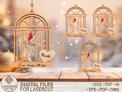 Memorial Window Ornament SVG Laser Cut File for Glowforge