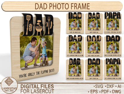 Dad Tool Photo Frame SVG Bundle Laser Cut File for Glowforge and xTool