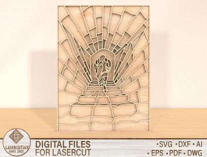 Multilayer Resurrection Path SVG 6 Layer Jesus Light for LightBurn