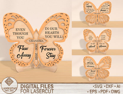 Butterfly Memorial SVG Laser Cut File for xTool and Glowforge