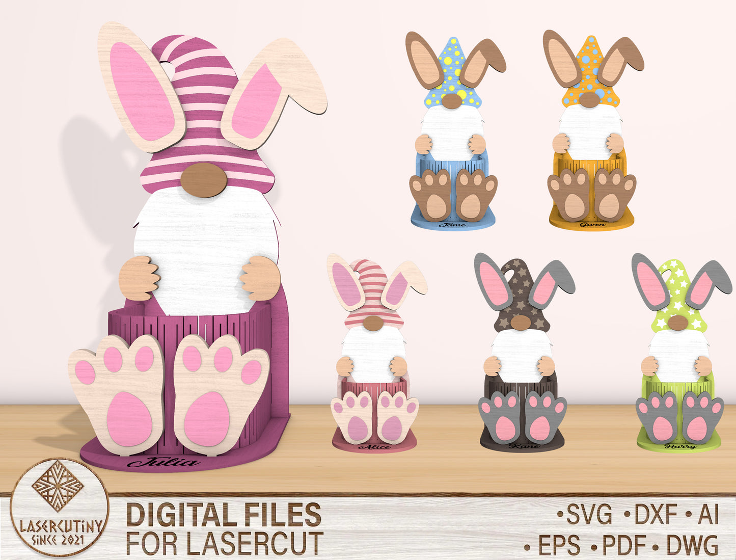 Bunny Candy Holder SVG Bundle Cute Rabbit Treat Easter for LightBurn