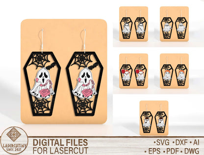 Halloween Coffin Earrings SVG Bundle for xTool and Glowforge