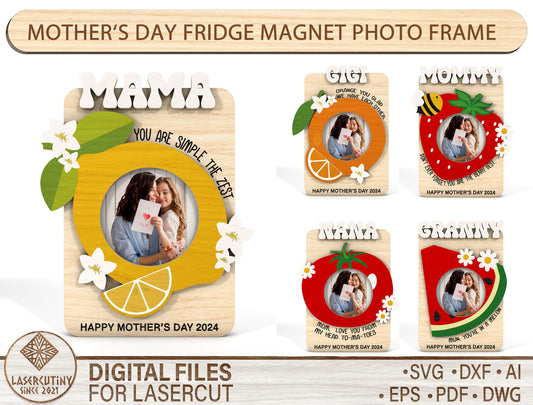 Fruit Photo Frame Mom Summer Sign SVG for LightBurn and Glowforge