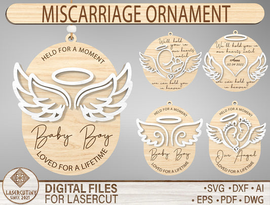 Miscarriage Memorial SVG Bundle Angel Wings for xTool and Glowforge