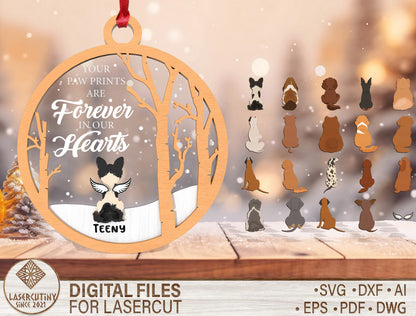 Pet Memorial Ornament SVG Laser Cut File for Glowforge