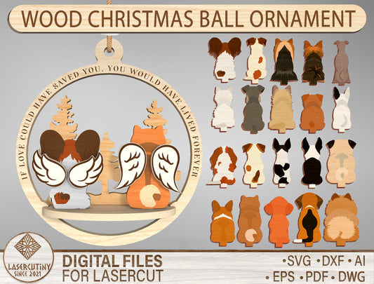 Dog Breed Memorial Ornament SVG Bundle for Glowforge and LightBurn