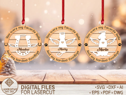 Pet Memorial Ornament SVG Laser Cut File for xTool and Glowforge