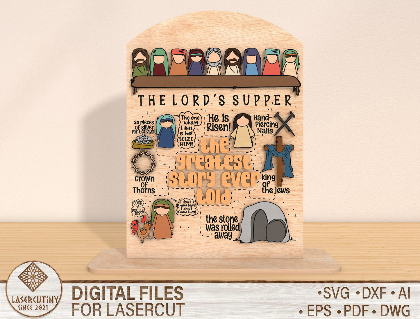 Last Supper Scripture SVG Christian Bible Story Easter for LightBurn