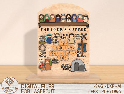 Last Supper Scripture SVG Christian Bible Story Easter for LightBurn