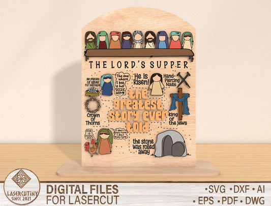 Last Supper Scripture SVG Christian Bible Story Easter for LightBurn
