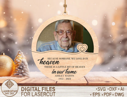 Photo Memorial Ornament SVG for xTool and Glowforge
