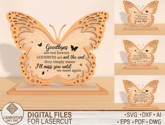 Butterfly Memorial SVG Quote Remembrance Laser Cut File