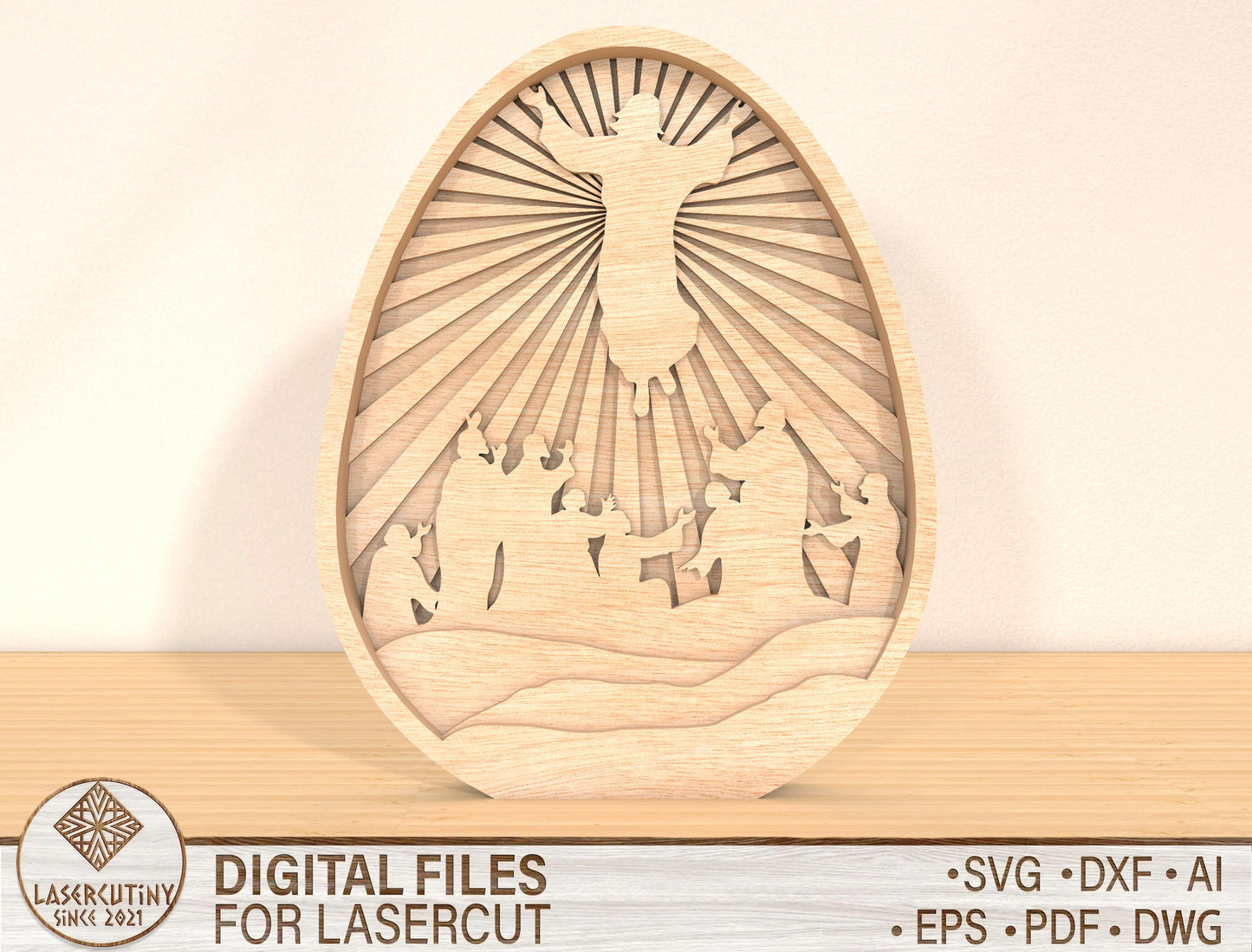 Multilayer Holy Spirit Dove SVG Christian Radiant for Glowforge and xTool