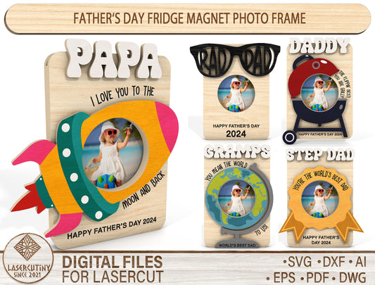 Adventure Photo Frame SVG Bundle for Dad Laser Cut File