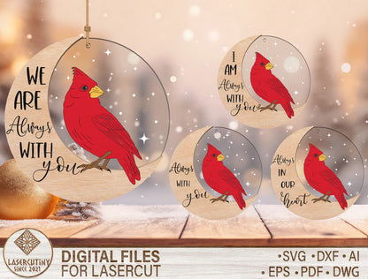 Cardinal Acrylic Ornament SVG Laser Cut File Bundle
