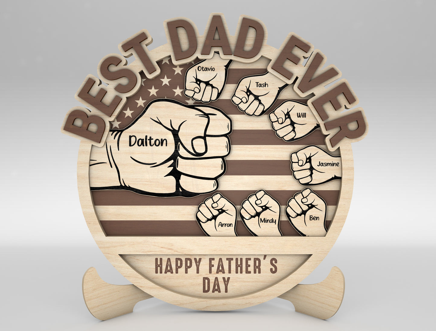 Personalized Dad Fist Bump SVG for Glowforge and xTool