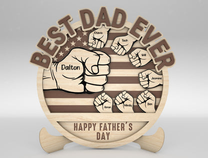 Personalized Dad Fist Bump SVG for Glowforge and xTool