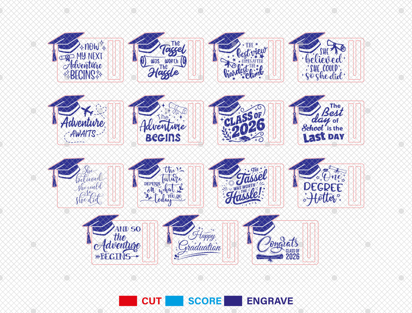 Graduation Money Holder SVG Bundle Laser Cut File for LightBurn Users