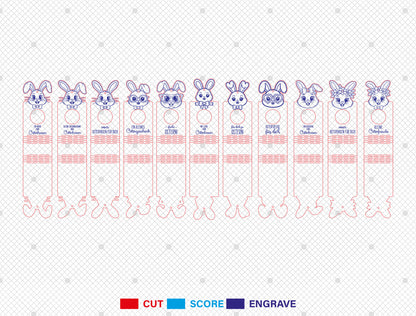 Easter Bunny Chocolate Holder SVG 9 Cute Designs for LightBurn and Glowforge