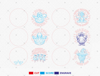 Howdy Halloween SVG Bundle Laser Cut File | 6 Western Halloween Designs | Funny Cowboy Decor | Glowforge, xTool, LightBurn, etc.