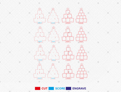 Personalized Christmas Photo Tree Ornament SVG Bundle Laser Cut File for Glowforge xTool LightBurn