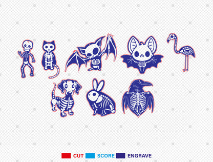 Halloween Skeleton Earrings SVG Bundle for Glowforge and xTool