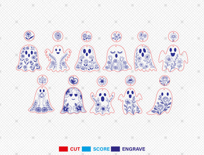 Ghost Sunflower Earrings SVG Bundle for Glowforge xTool LightBurn