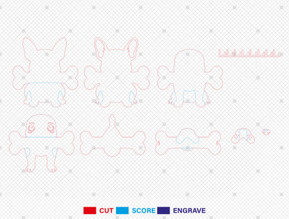 Dog Key Holder SVG Bundle for xTool, Glowforge, or LightBurn