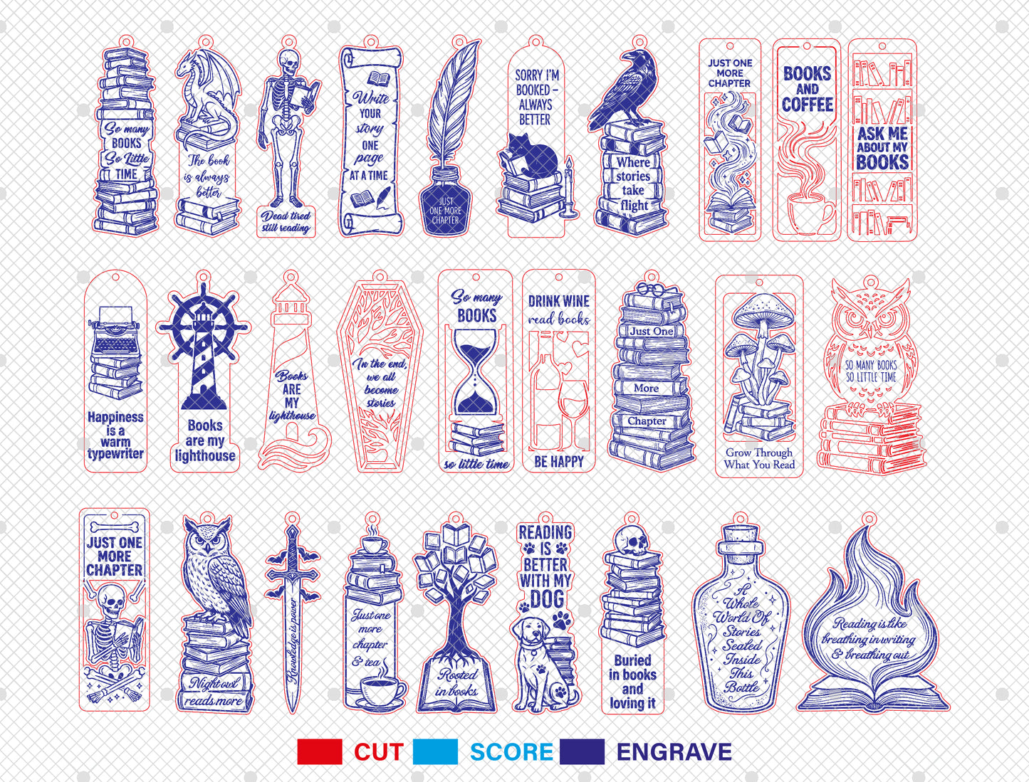 Bookmark SVG Bundle 28 Designs for Glowforge and xTool