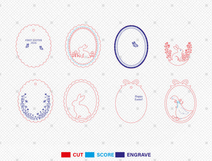 Easter Basket Tag Ornament SVG 23 Designs Laser Cut for Glowforge and xTool