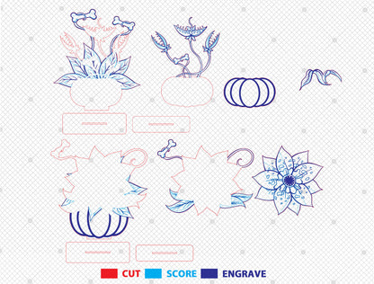 Halloween Carnivorous Plant Multilayer SVG for Glowforge xTool LightBurn