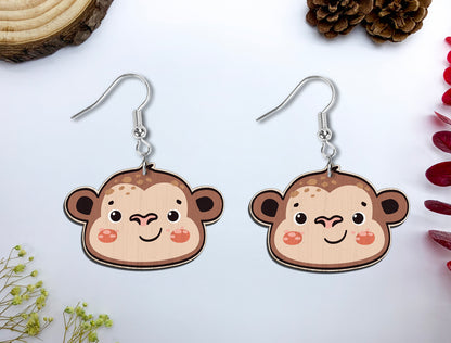 Cute Safari Animal Earrings SVG Bundle Laser Cut File
