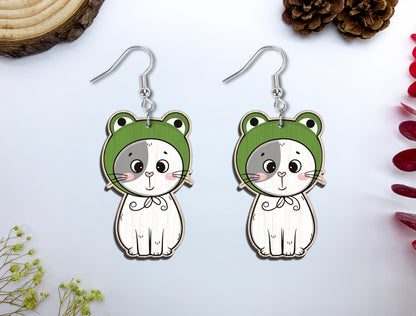 Cute Animal Costume Earrings SVG Bundle Laser Cut File