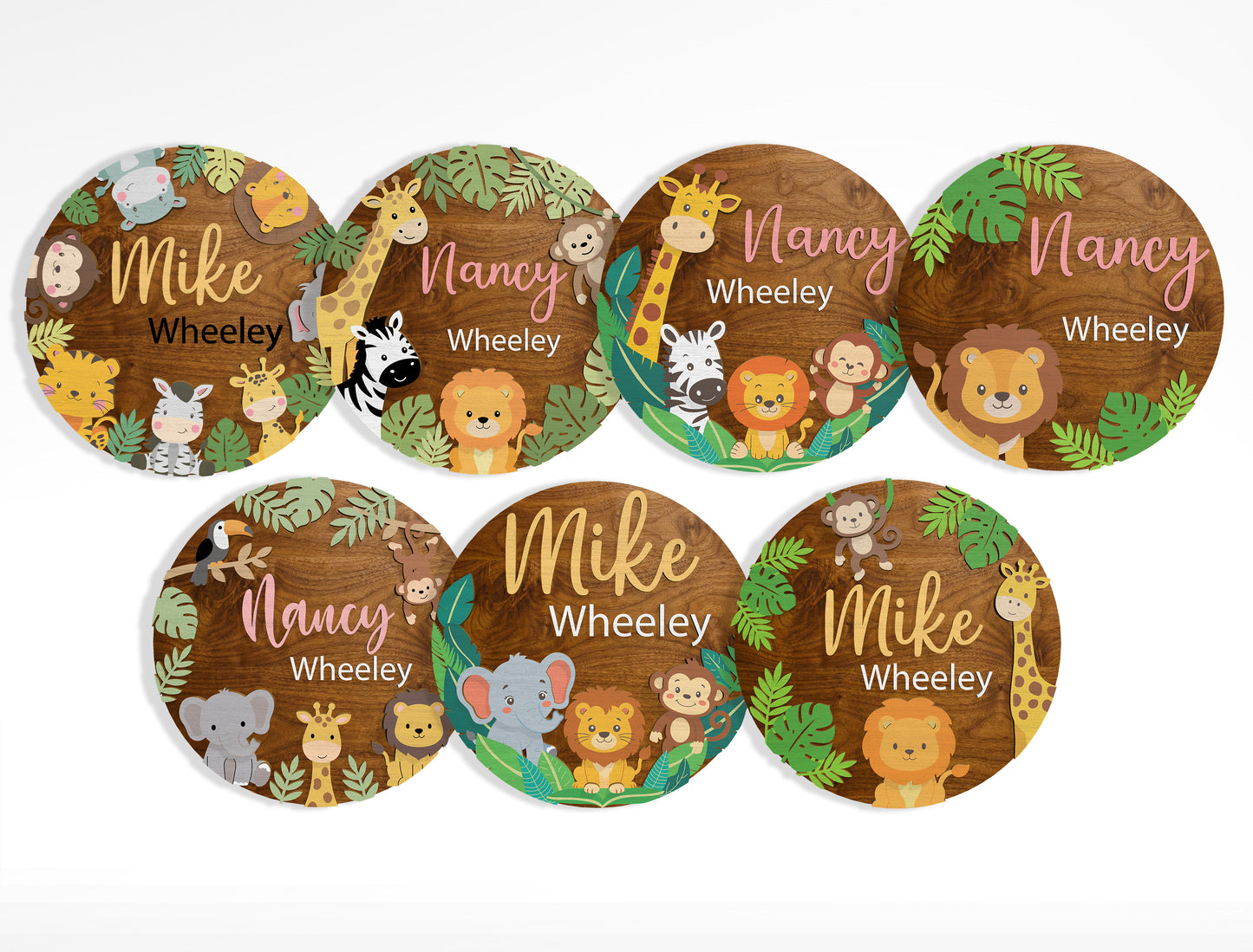 Safari Name Sign SVG Bundle Laser Cut File for Glowforge and xTool