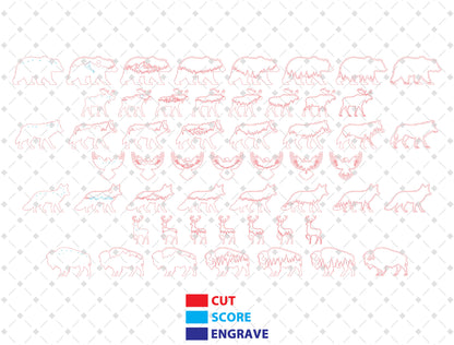 Multilayer Forest Animal SVG Bundle for LightBurn and Glowforge