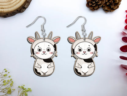 Cute Animal Costume Earrings SVG Bundle Laser Cut File