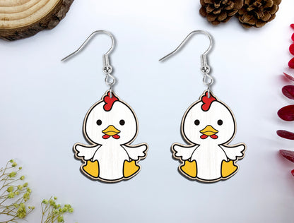 Cute Farm Animal Earrings SVG Laser Cut File for Glowforge