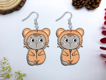 Cute Animal Costume Earrings SVG Bundle Laser Cut File