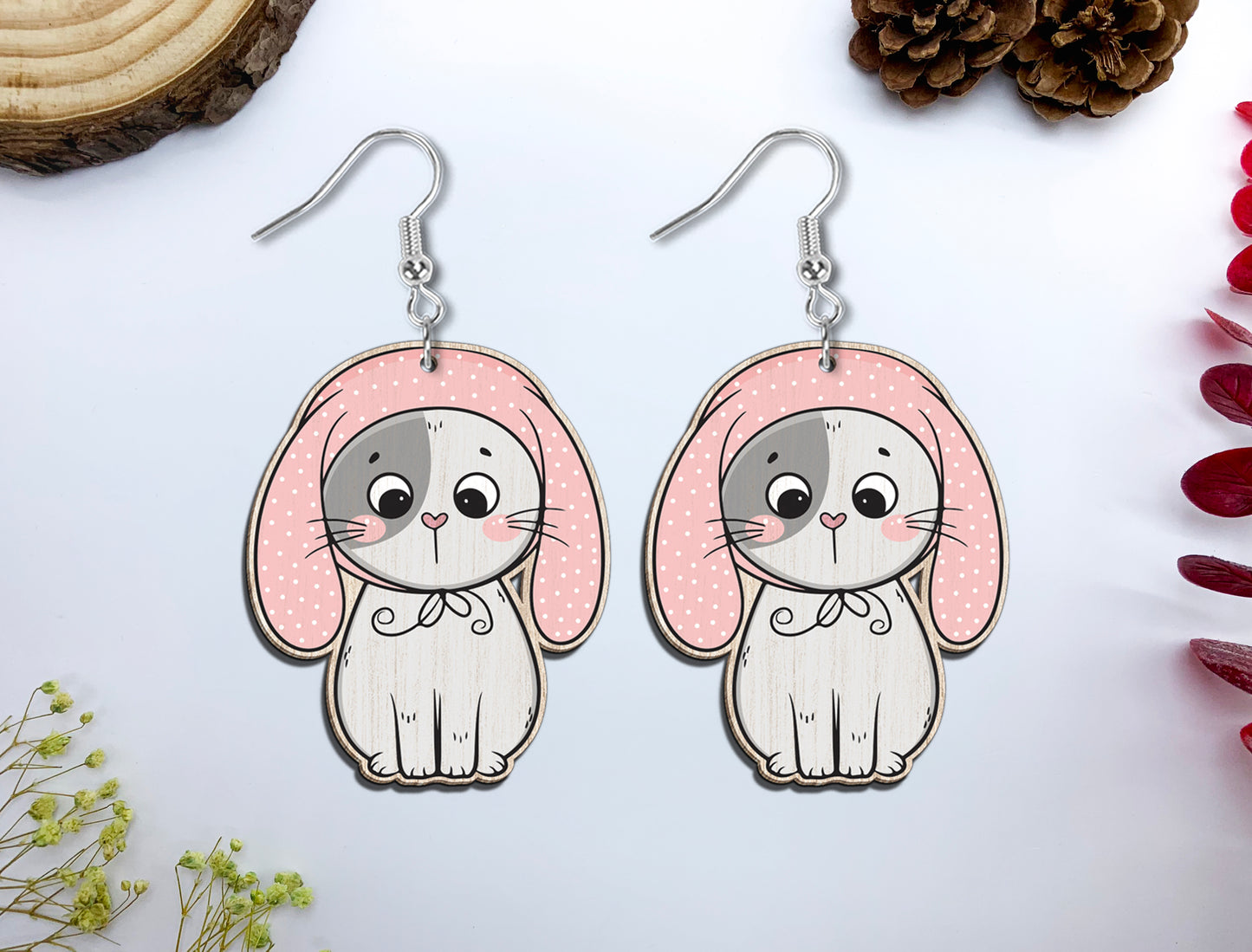 Cute Animal Costume Earrings SVG Bundle Laser Cut File