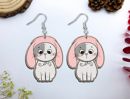 Cute Animal Costume Earrings SVG Bundle Laser Cut File