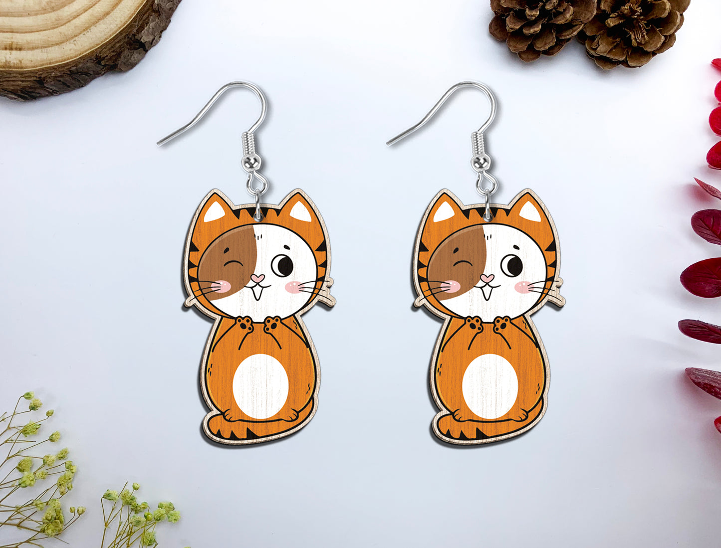 Cute Animal Costume Earrings SVG Bundle Laser Cut File