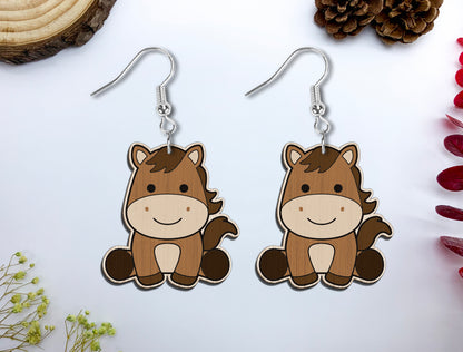 Cute Farm Animal Earrings SVG Laser Cut File for Glowforge