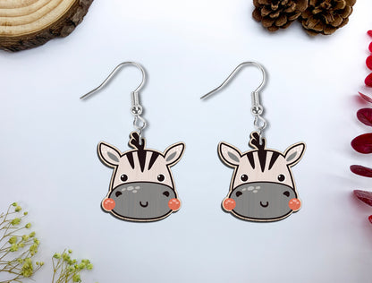 Cute Safari Animal Earrings SVG Bundle Laser Cut File