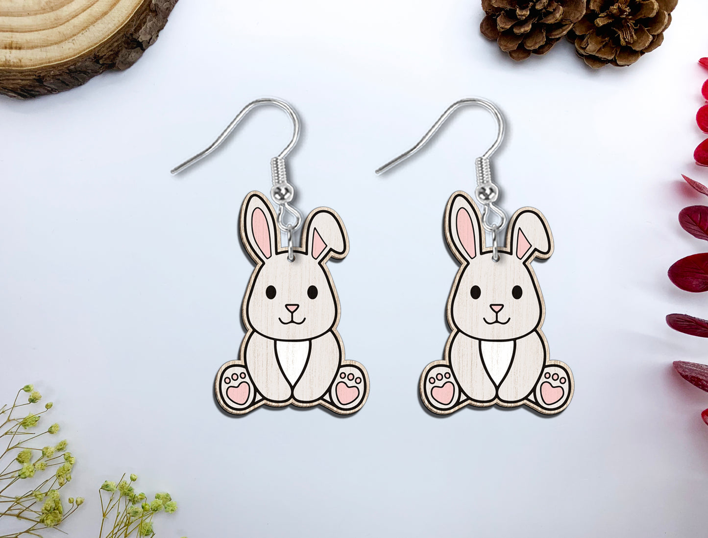 Cute Farm Animal Earrings SVG Laser Cut File for Glowforge